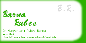 barna rubes business card